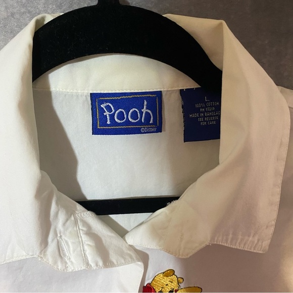 Disney White Shirt Women Large Winnie the Pooh Piglet Tigger Embroidered *Flaw - Picture 5 of 15